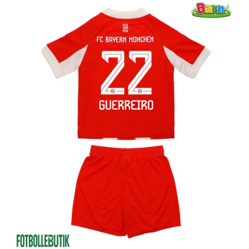 Bayern Munich Raphael Guerreiro #22 Hemmaställ Barn 2025-26 Kortärmad (+ Korta byxor)